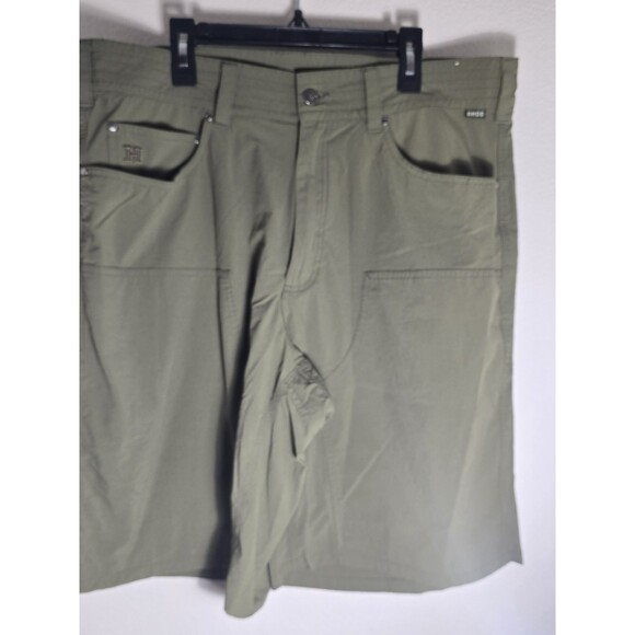 Howler Brothers Waterman’s Work Shorts 36 Olive Green Ripstop Nylon Stretch NWOT - Picture 2 of 12